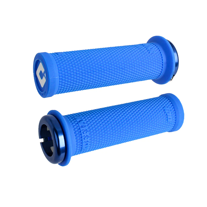 Ruffian Mini, v2.1 Lock-On ,BMX , 29.5mm, Full Flange, Closed End ,110mm, Wht/Blue